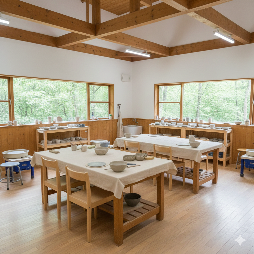 森の工房の室内