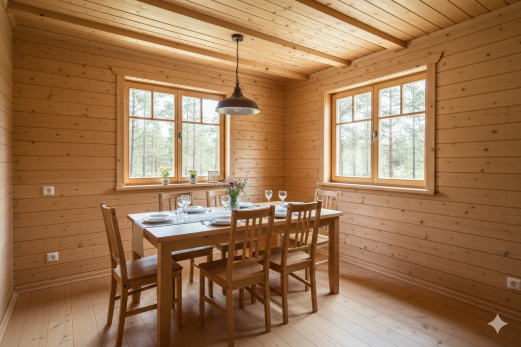 星空コテージのダイニングテーブル