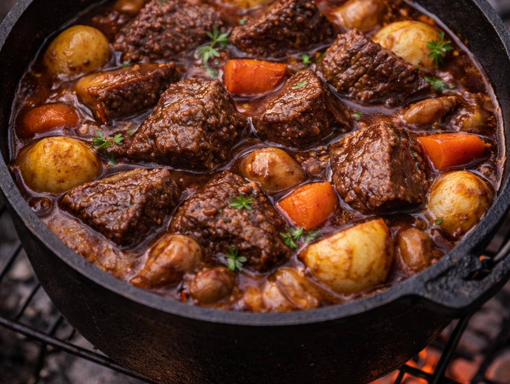 ダッチオーブンで作るビーフシチュー